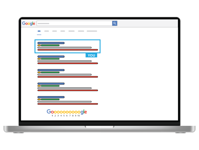 Laptop with Google Search Display